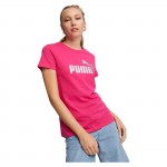 4k Puma 848303-96 Ess+ Metallic Logo Tee - ciclamino